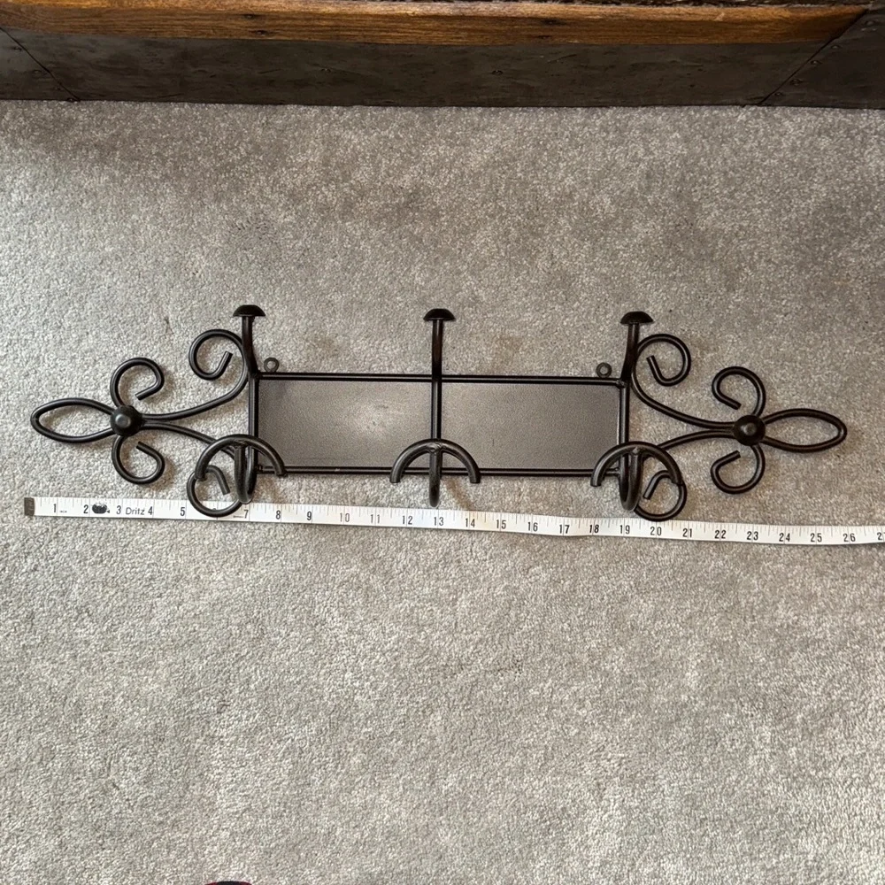 Wrought Iron Three Prong Wall Hook